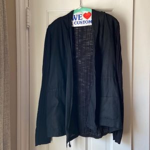 Coldwater creek black spring summer linen and knit top